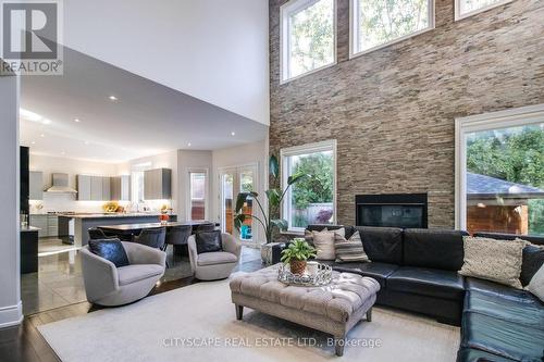 28 Sweet Valerie Court, Vaughan, ON - Indoor Photo Showing Living Room With Fireplace