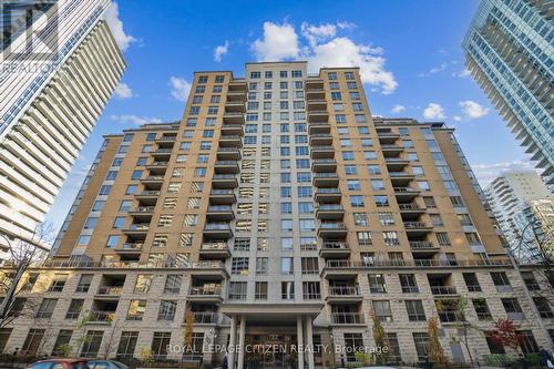 1406 - 123 Eglinton Avenue E, Toronto, ON - Outdoor With Balcony With Facade