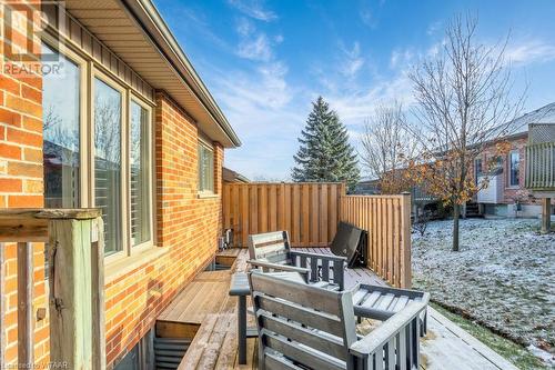 View of snow covered deck - 529 Nova Scotia Court Unit# 18, Woodstock, ON - Outdoor With Deck Patio Veranda