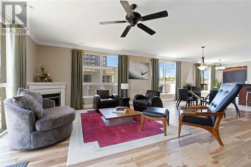 350 Front Street North Unit# 303, Sarnia, ON - Indoor Photo Showing Living Room With Fireplace