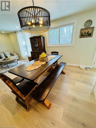 Dining space with light hardwood / wood-style flooring and a healthy amount of sunlight - 541 Donald Street, Mattawa, ON - Indoor