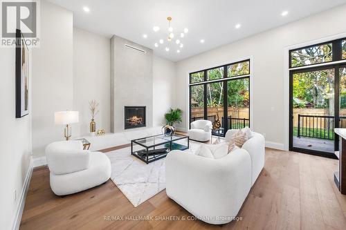 66 Parkhurst Boulevard, Toronto, ON - Indoor Photo Showing Living Room With Fireplace