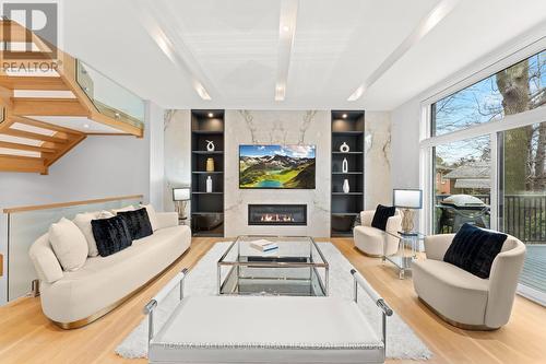 8 Ravenscroft Circle, Toronto, ON - Indoor Photo Showing Living Room With Fireplace