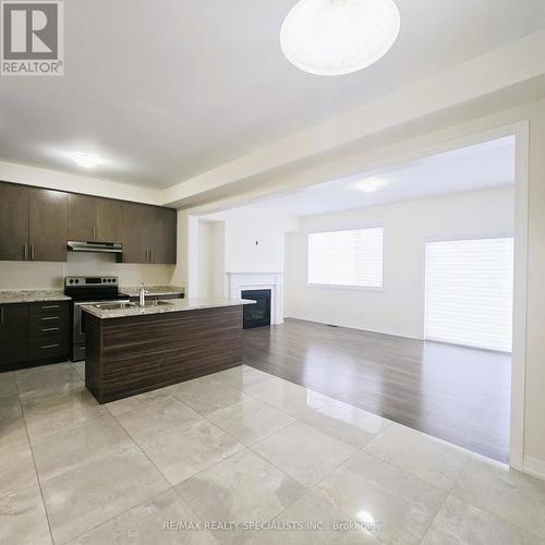 161 Huntingford Trail, Woodstock, ON - Indoor Photo Showing Kitchen With Fireplace