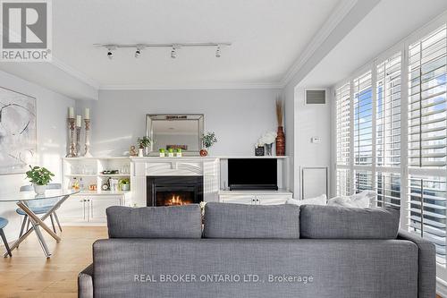 1614 - 2083 Lake Shore Boulevard W, Toronto, ON - Indoor Photo Showing Living Room With Fireplace