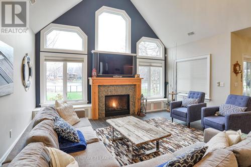 51 Ridge Avenue, Ramara, ON - Indoor Photo Showing Living Room With Fireplace