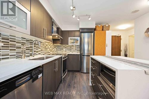 1802 - 1 Michael Power Place, Toronto, ON - Indoor Photo Showing Kitchen With Stainless Steel Kitchen With Upgraded Kitchen