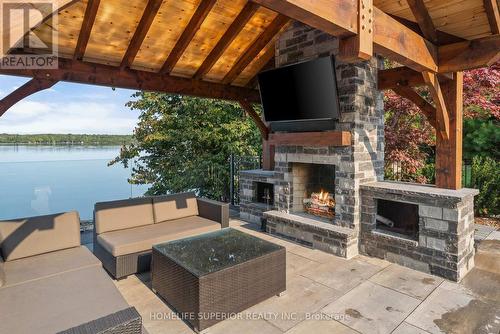 580 Indian Point Road, Kawartha Lakes, ON - Outdoor With Fireplace