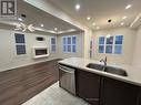 116 Skinner Road, Hamilton, ON  - Indoor Photo Showing Kitchen With Fireplace With Double Sink 