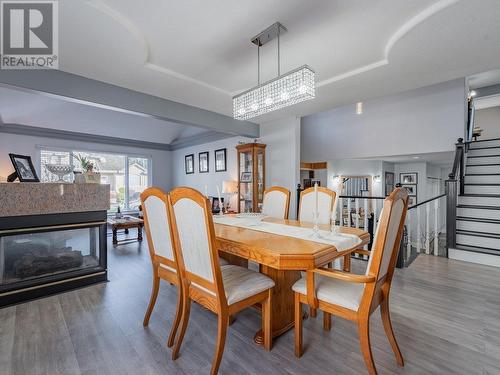 630 Nicola Avenue, Coquitlam, BC - Indoor Photo Showing Dining Room With Fireplace