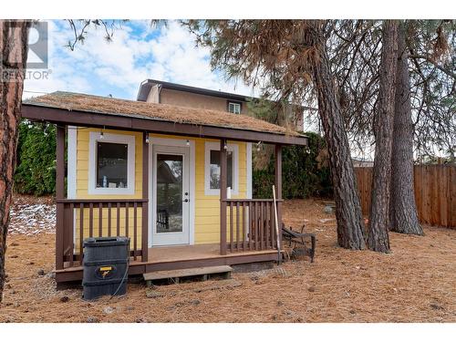 Shed currently used as a workout area (no power) - 3960 June Springs Road, Kelowna, BC - Outdoor With Deck Patio Veranda