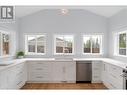 New custom kitchen with quartz & Westwood cabintery - 3960 June Springs Road, Kelowna, BC  - Indoor Photo Showing Kitchen 