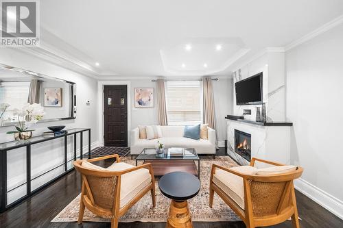 248 Blackthorn Avenue, Toronto, ON - Indoor Photo Showing Living Room With Fireplace