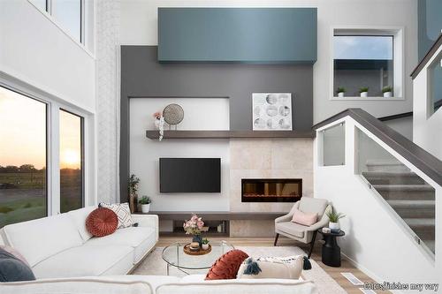 196 North Haven Way, West St Paul, MB - Indoor Photo Showing Living Room With Fireplace