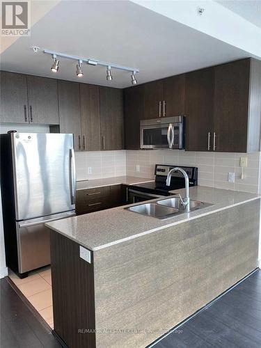 1705 - 3985 Grand Park Drive, Mississauga, ON - Indoor Photo Showing Kitchen With Stainless Steel Kitchen With Double Sink