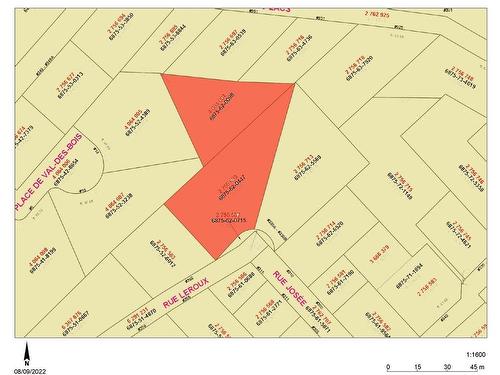 Plan (croquis) - Rue Leroux, Sainte-Sophie, QC 