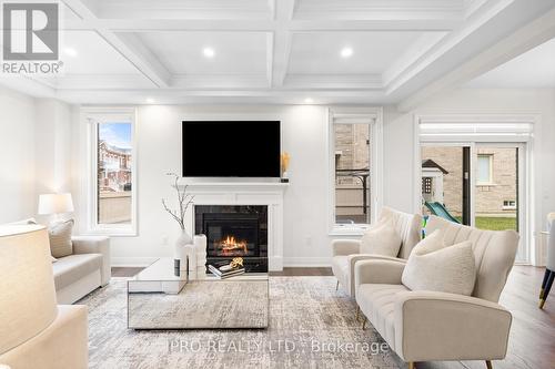 5 Cattail Crescent, Hamilton, ON - Indoor Photo Showing Living Room With Fireplace