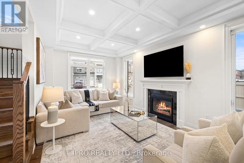 5 Cattail Crescent, Hamilton, ON - Indoor Photo Showing Living Room With Fireplace