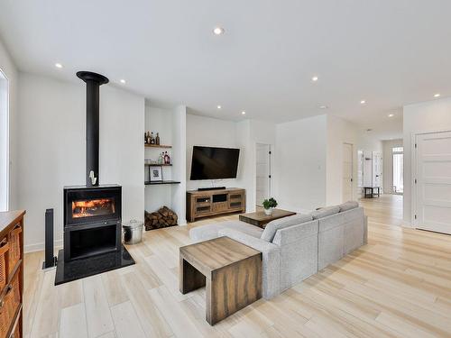 Living room - 1840 Rue Papillon, Sainte-Julienne, QC - Indoor Photo Showing Living Room With Fireplace