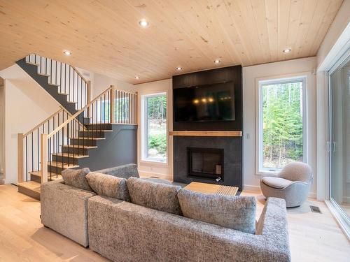 Salon - Rue Gilles, Saint-Côme, QC - Indoor Photo Showing Living Room With Fireplace