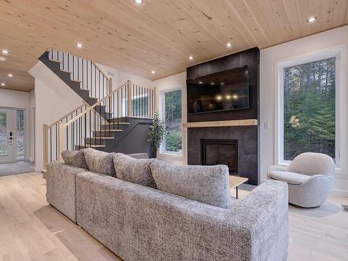 Salon - Rue Gilles, Saint-Côme, QC - Indoor Photo Showing Living Room With Fireplace