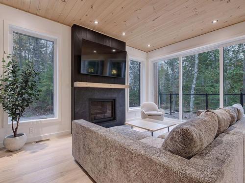 Salon - Rue Gilles, Saint-Côme, QC - Indoor Photo Showing Living Room With Fireplace