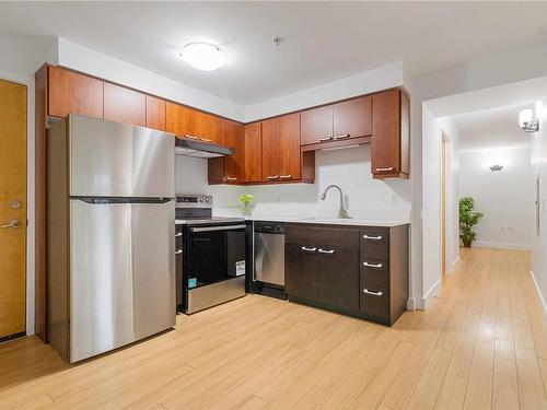 207-356 Gorge Rd East, Victoria, BC - Indoor Photo Showing Kitchen With Stainless Steel Kitchen