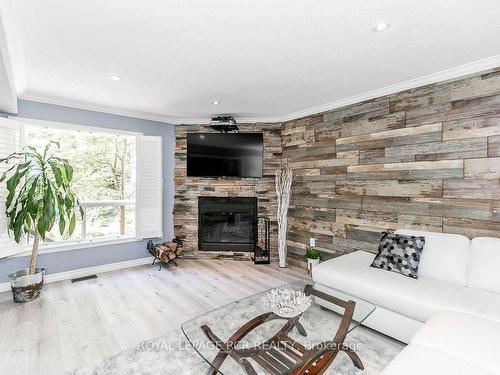 37 Mayfair Dr, Barrie, ON - Indoor Photo Showing Living Room With Fireplace