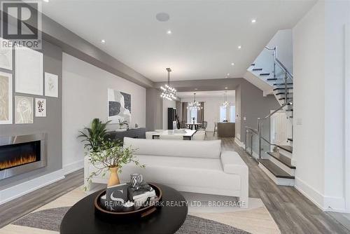 56 Joanith Drive, Toronto, ON - Indoor Photo Showing Living Room With Fireplace