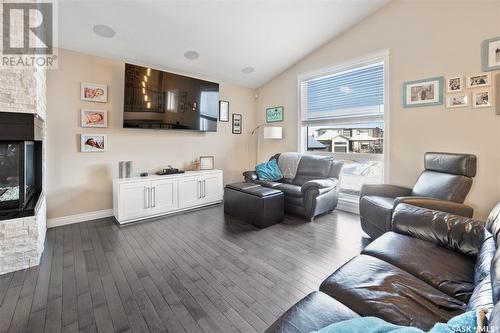 610 Kloppenburg Terrace, Saskatoon, SK - Indoor Photo Showing Living Room With Fireplace