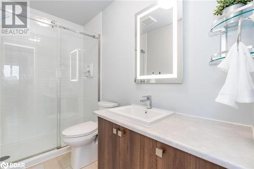 Ensuite bathroom with vanity and enclosed shower - 369 Essa Road Unit# 22, Barrie, ON - Indoor Photo Showing Bathroom