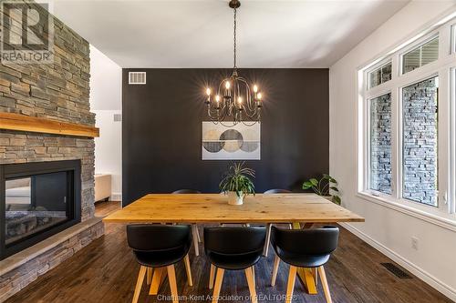 19448 Lagoon Road, Blenheim, ON - Indoor Photo Showing Dining Room With Fireplace