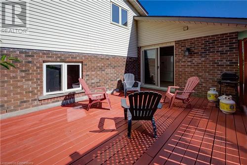 Wooden terrace with grilling area - 431 Northlake Drive, Waterloo, ON - Outdoor With Deck Patio Veranda With Exterior