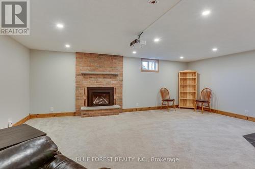 1 Meadowbrook Lane, Thames Centre (Thorndale), ON - Indoor Photo Showing Basement With Fireplace