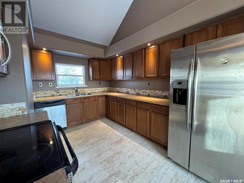 222 1St Street, Lang, SK - Indoor Photo Showing Kitchen With Double Sink