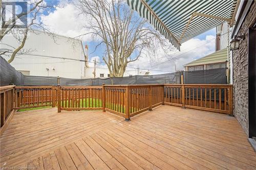 View of wooden deck - 45 Munroe Street, Hamilton, ON - Outdoor With Deck Patio Veranda With Exterior