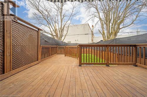 View of wooden terrace - 45 Munroe Street, Hamilton, ON - Outdoor With Deck Patio Veranda With Exterior