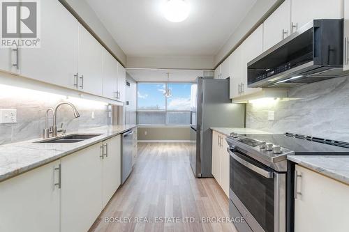 605 - 3 Towering Heights Boulevard, St. Catharines (461 - Glendale/Glenridge), ON - Indoor Photo Showing Kitchen With Stainless Steel Kitchen With Double Sink With Upgraded Kitchen