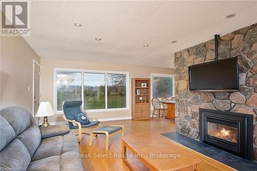 196340 Line 19, Zorra, ON - Indoor Photo Showing Living Room With Fireplace