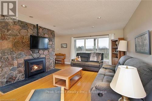 196340 Line 19, Zorra, ON - Indoor Photo Showing Living Room With Fireplace