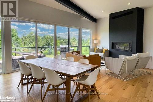 133 Young Drive, Grey Highlands, ON - Indoor Photo Showing Dining Room With Fireplace