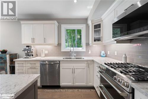 18 Macarthur Drive, Bracebridge (Monck (Bracebridge)), ON - Indoor Photo Showing Kitchen With Stainless Steel Kitchen With Double Sink With Upgraded Kitchen