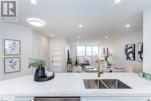 608 - 75 Ellen Street, Barrie (City Centre), ON - Indoor Photo Showing Kitchen With Double Sink