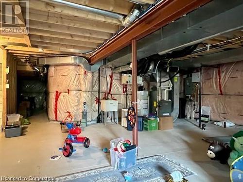 Basement featuring heating unit and water heater - 683 Robert Ferrie Drive, Kitchener, ON - Indoor Photo Showing Basement