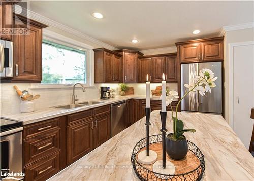 4693 Daniel Street, Ramara (Atherley), ON - Indoor Photo Showing Kitchen With Double Sink With Upgraded Kitchen