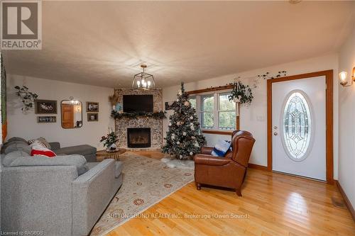 342468 Concession 14, Georgian Bluffs, ON - Indoor Photo Showing Living Room With Fireplace