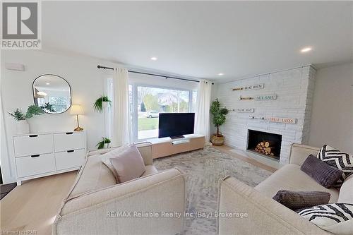 71658 Old Cedar Bank Lane, Bluewater (St. Joseph), ON - Indoor Photo Showing Living Room With Fireplace