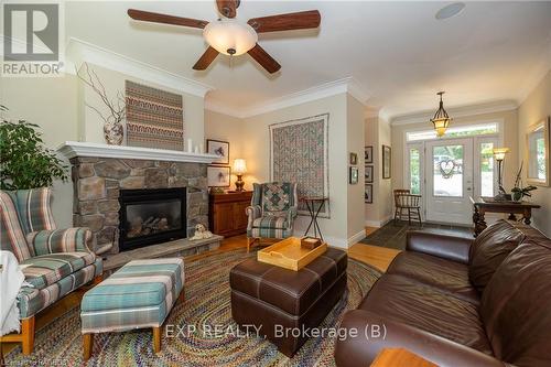 504859 Grey Road 1, Georgian Bluffs, ON - Indoor Photo Showing Living Room With Fireplace