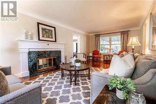 4189 Elberta Avenue, Niagara Falls (212 - Morrison), ON - Indoor Photo Showing Living Room With Fireplace