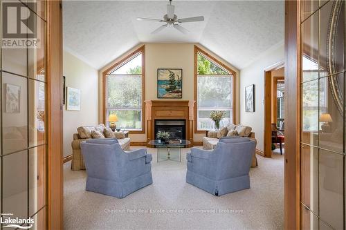 11 Wickens Lane, Blue Mountains (Thornbury), ON - Indoor Photo Showing Living Room With Fireplace